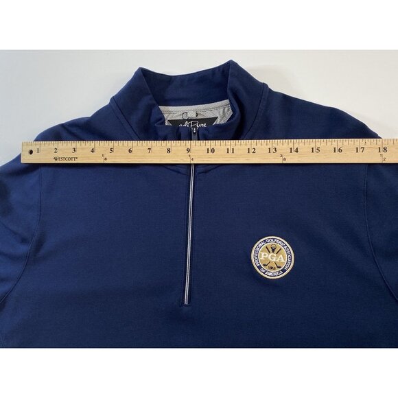Adidas Adipure Modern Tech PGA Logo Players Navy Blue Mens Large Golf 1/4 Zip - Picture 15 of 16